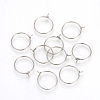 Tarnish Resistant 304 Stainless Steel Hoop Earrings X-STAS-R071-40-1