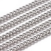 Non-Tarnish 3.28 Feet Handmade 304 Stainless Steel Cuban Link Chains X-STAS-F229-07C-P-1