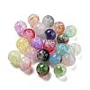 Transparent Spray Painting Crackle Glass Beads GLAA-L046-01A-1