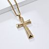 Cross Stainless Steel Crystal Rhinestone Pendant Necklaces FS-WG08269-02-1