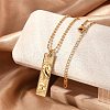 304 Stainless Steel Clear Cubic Zirconia Rectangle Constellation Pendant Necklaces for Women Men NJEW-S435-01G-A-1