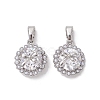Brass Micro Pave Clear Cubic Zirconia Charms KK-K360-15P-1