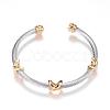 316 Surgical Stainless Steel Torque Cuff Bangles BJEW-D437-A10-2