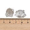 Brass Micro Pave Clear Cubic Zirconia Flat Round Stud Earring Findings KK-H524-08P-3