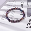 6.5mm Natural Galaxy Tiger Eye Round Beads Stretch Bracelet for Women BJEW-JB07292-2