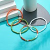 4Pcs 4 Color Glass Beaded Stretch Bracelets Set for Women BJEW-JB08805-8