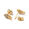 Rhinestone Fishbone Stud Earrings with 316 Surgical Stainless Steel Pins EJEW-A081-13G-3