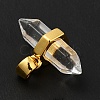 Natural Quartz Crystal Double Terminal Pointed Pendants G-P481-01G-11-4