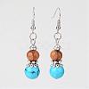 Natural or Synthetic Natural & Synthetic Mixed Stone Dangle Earrings EJEW-JE02106-2