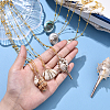 7Pcs 7 Styles Electroplated Natural Shell Pendant Brass Satellite Chain Necklaces NJEW-YW00003-3