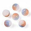 Frosted Baking Paint Crackle Glass Beads with Glitter Powder X1-DGLA-T004-01A-3