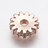 Brass Micro Pave Cubic Zirconia Bead Spacers ZIRC-E143-21RG-1