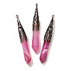 Natural Banded Agate(Dyed & Heated) Pointed Big Pendants G-P560-02R-18-1
