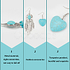 ANATTASOUL Natural & Synthetic Turquoise Heart Pendant Necklaces & Beaded Bracelets & Feather Chandellier Earrings SJEW-AN0001-45-6