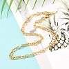 Brass Mariner Link Chains Necklaces X-NJEW-JN03718-3