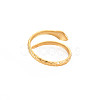 Ion Plating(IP) 304 Stainless Steel Snake Open Cuff Ring for Women RJEW-S405-179G-2