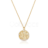 925 Sterling Silver 12 Constellation Necklace Gold Horoscope Zodiac Sign Necklace Round Astrology Pendant Necklace with Zircons Birthday Jewelry Gift for Women Men JN1089B-1