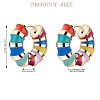 Enamel Striped Thick Hoop Earrings JE1110A-2