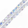 Electroplate Transparent Glass Beads Strands EGLA-N002-32-C03-1