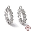 Rhodium Plated 925 Sterling Silver Micro Pave Cubic Zirconia Twister Clasps STER-K176-16P-1