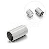 Tarnish Resistant Matte 304 Stainless Steel Column Magnetic Clasps with Glue-in Ends STAS-E089-03D-1