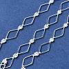 Handmade Brass Pave Clear Cubic Zirconia Rhombus Link Chains CHC-G027-01S-1