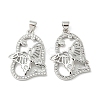 Rack Plating Brass Micro Pave Cubic Zirconia Pendants KK-F869-23P-1