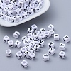 Acrylic Horizontal Hole Letter Beads PL37C9308-V-1