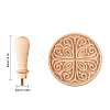 Chinese Mid-Autumn Festival Hand-Pressure Wooden Flower Carved Moon Cake Mould DIY-WH0410-25-2