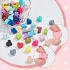 96Pcs 24 Colors Heart Food Grade Eco-Friendly Silicone Beads SIL-PH0001-30-4