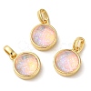 Rack Plating Brass with Synthetic Opal Pendants KK-S370-06G-2