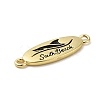 Beach Theme Rack Plating Brass Oval Connector Charms KK-P261-08F-G14-2