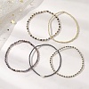 5Pcs 5 Styles Natural Rainbow Moonstone & Iolite & Non-magnetic Synthetic Hematite Beads Bracelets BJEW-JB13090-1