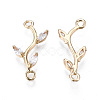 Brass Micro Pave Cubic Zirconia Links Connectors KK-S359-156A-RS-2