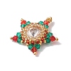 Christmas Glass & Seed Bead Woven Pendants PALLOY-MZ00261-3