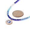 Alloy Enamel Evil Eye Pendant Necklace with Crystal Rhinestone NJEW-JN04206-3