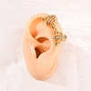 Brass Micro Pave Clear Cubic Zirconia Cuff Earrings LS-EJEW-D328-02G-01-3