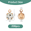 200Pcs Brass & Glass Pendants FIND-FH0011-98A-2