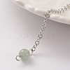 Platinum Tone Brass Green Aventurine Cone Hexagonal Pointed Dowsing Pendulums MAK-M015-01G-3