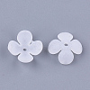 4-Petal Transparent Acrylic Bead Caps FACR-T001-14-2