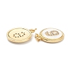 Brass Micro Pave Clear Cubic Zirconia Charms ZIRC-J040-44G-06-3