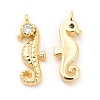 Brass Micro Pave Clear Cubic Zirconia Pendants KK-G447-15G-1