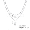 Elegant Double-layer 304 Stainless Steel Moon Star Pendant Necklaces for Women LZ1319-2-2