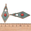 Tibetan Style Alloy with Acrylic Big Pendants PALLOY-F319-05A-R-3
