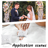 Square Polyester with Plastic Pearl Flower Wedding Finger Ring Display Pillow RDIS-WH0016-24B-5