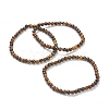 Natural Tiger Eye Beaded Stretch Bracelets BJEW-D446-A-29-1