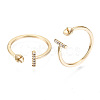 Brass Micro Clear Cubic Zirconia Cuff Finger Rings Setting X-KK-T056-52G-NF-3