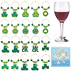 20Pcs 10 Styles Saint Patrick's Day Alloy Enamel  Charm Wine Glass Charms AJEW-SC00046-1