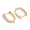 Brass Micro Pave Clear Cubic Zirconia Hoop Earring Findings ZIRC-YW0001-07G-2