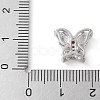 Brass Micro Pave Clear Cubic Zirconia Silde Charms KK-C086-02P-03-3